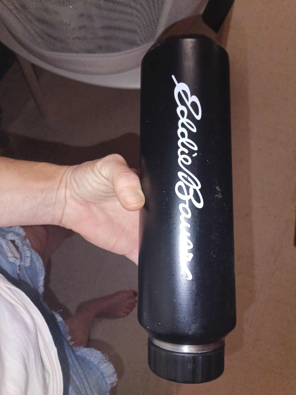 Eddie Bauer Black Bottle with White Logo